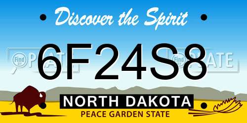 6F24S8 North Dakota License Plate