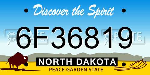 6F36819 North Dakota License Plate