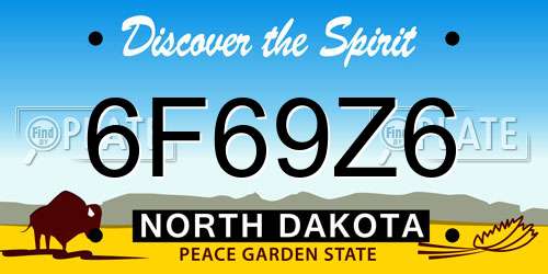 6F69Z6 North Dakota License Plate