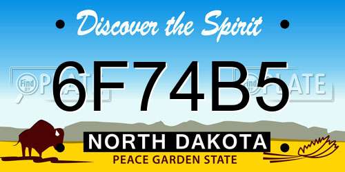 6F74B5 North Dakota License Plate