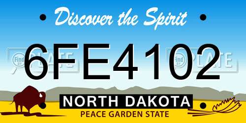 6FE4102 North Dakota License Plate