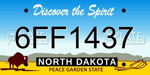 6FF1437 North Dakota License Plate