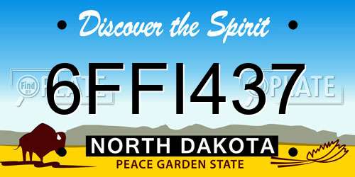 6FFI437 North Dakota License Plate