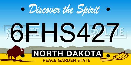 6FHS427 North Dakota License Plate