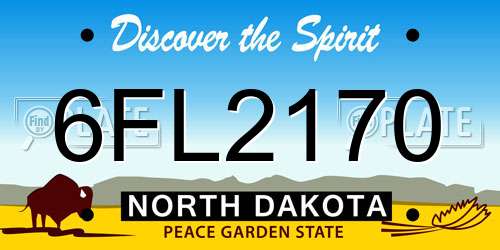 6FL2170 North Dakota License Plate