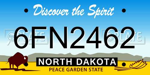 6FN2462 North Dakota License Plate