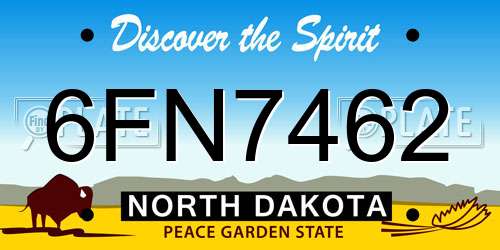 6FN7462 North Dakota License Plate