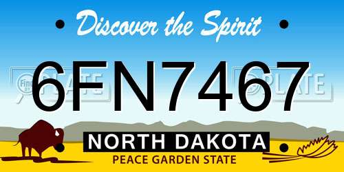 6FN7467 North Dakota License Plate