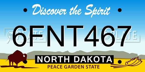 6FNT467 North Dakota License Plate