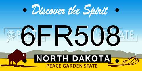 6FR508 North Dakota License Plate
