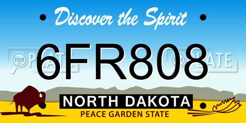 6FR808 North Dakota License Plate