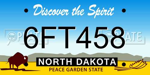 6FT458 North Dakota License Plate