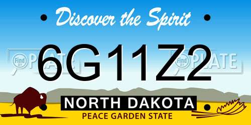 6G11Z2 North Dakota License Plate