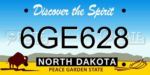 6GE628 North Dakota License Plate
