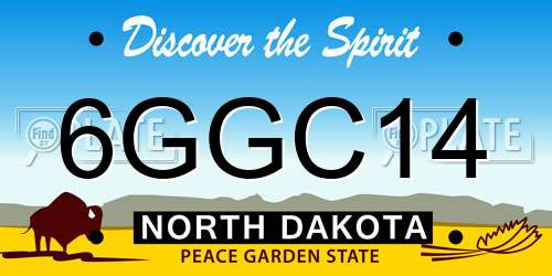 6GGC14 North Dakota License Plate