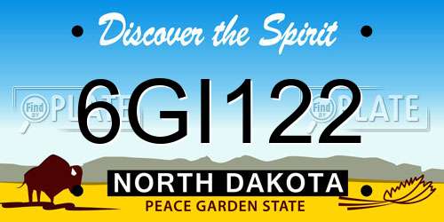 6GI122 North Dakota License Plate