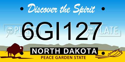 6GI127 North Dakota License Plate
