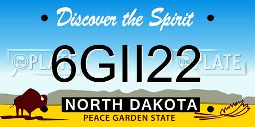 6GII22 North Dakota License Plate