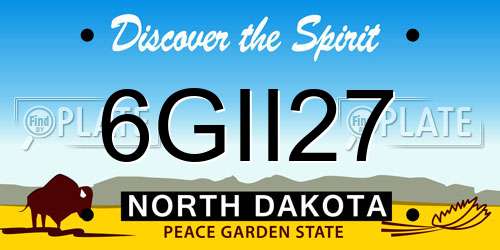 6GII27 North Dakota License Plate