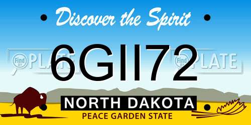 6GII72 North Dakota License Plate