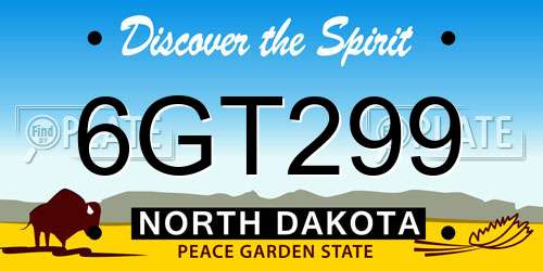 6GT299 North Dakota License Plate