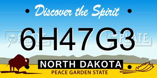 6H47G3 North Dakota License Plate
