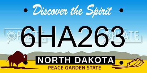 6HA263 North Dakota License Plate