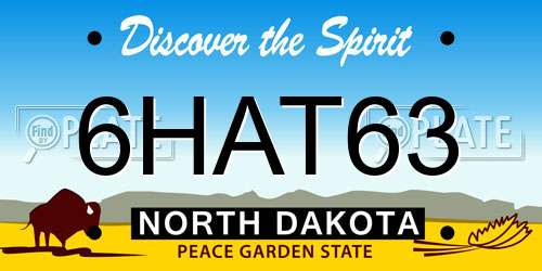 6HAT63 North Dakota License Plate