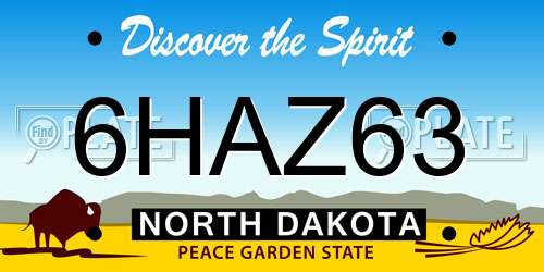 6HAZ63 North Dakota License Plate
