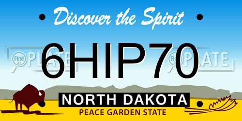 6HIP70 North Dakota License Plate