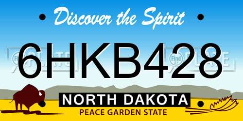 6HKB428 North Dakota License Plate