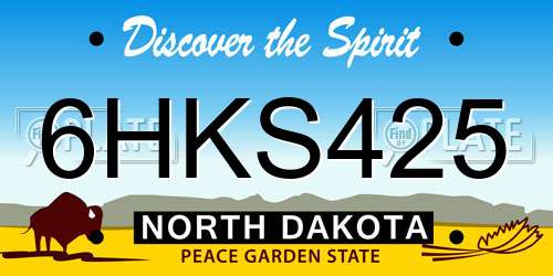 6HKS425 North Dakota License Plate