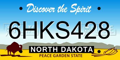 6HKS428 North Dakota License Plate