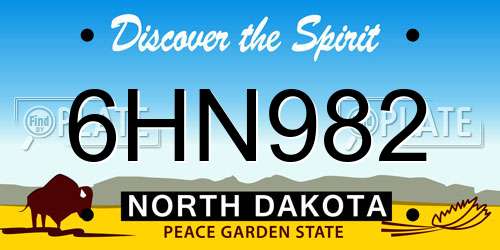 6HN982 North Dakota License Plate