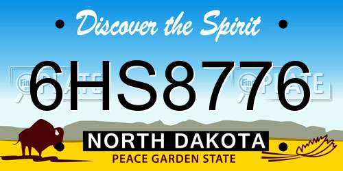 6HS8776 North Dakota License Plate