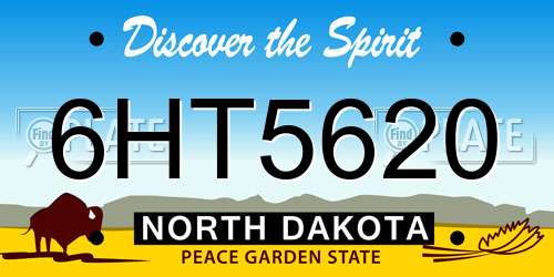 6HT5620 North Dakota License Plate