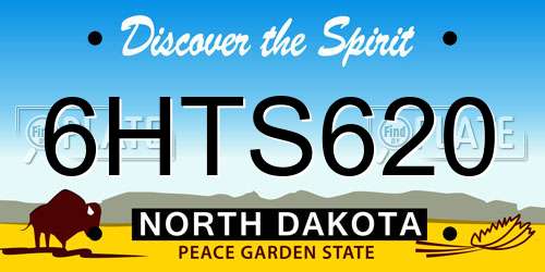 6HTS620 North Dakota License Plate