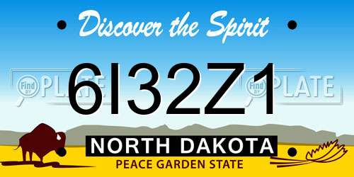 6I32Z1 North Dakota License Plate