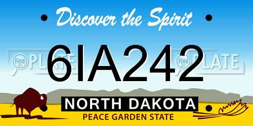 6IA242 North Dakota License Plate