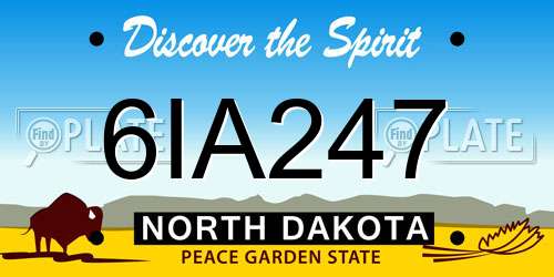 6IA247 North Dakota License Plate