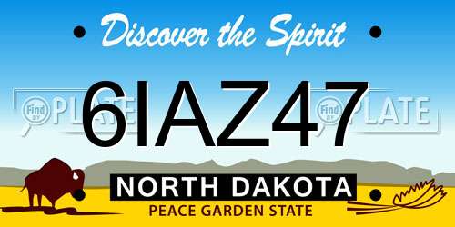 6IAZ47 North Dakota License Plate