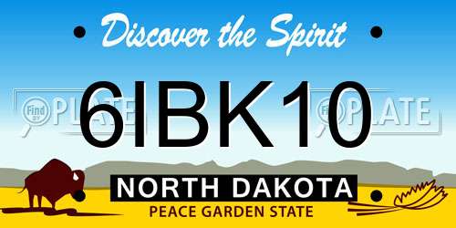 6IBK10 North Dakota License Plate