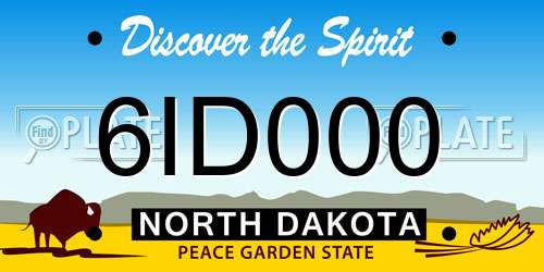 6ID000 North Dakota License Plate