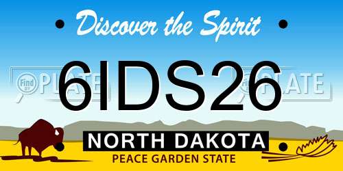 6IDS26 North Dakota License Plate