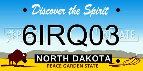6IRQ03 North Dakota License Plate
