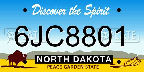 6JC8801 North Dakota License Plate