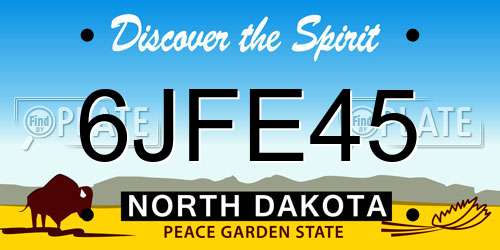 6JFE45 North Dakota License Plate