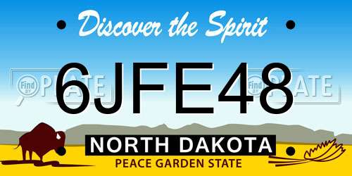 6JFE48 North Dakota License Plate