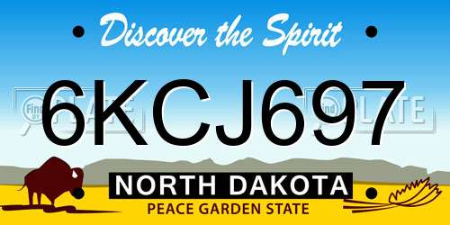 6KCJ697 North Dakota License Plate