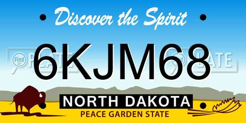 6KJM68 North Dakota License Plate